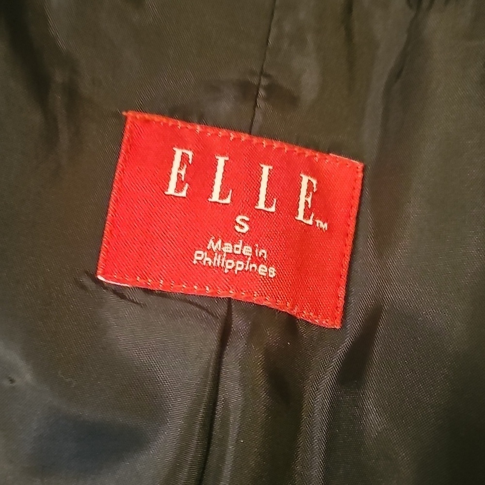 Elle Black Pea Coat with Rose Detail Size S - Picture 11 of 12